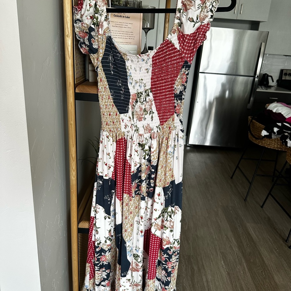 Patchwork Floral Maxi Dress - image 1